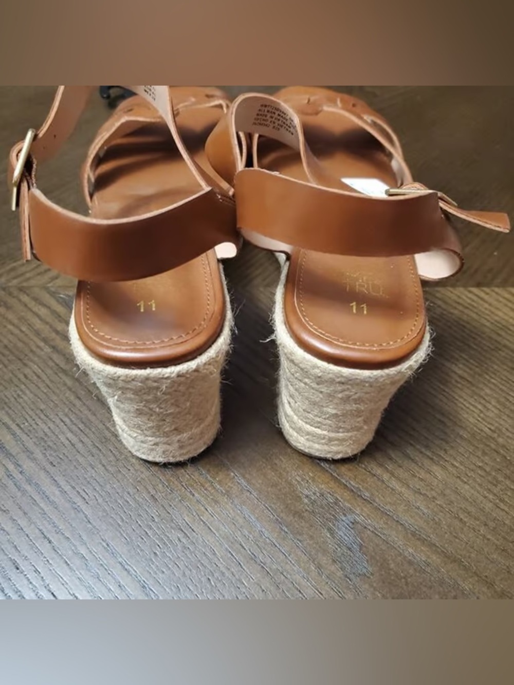 Time and Tru Tan Espadrille Wedge Sandals